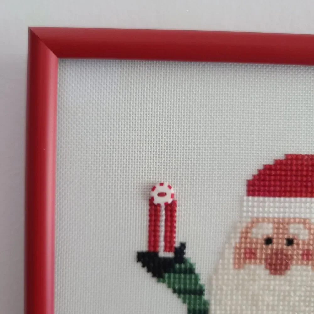 Santa Christmas Cross Stitch When You Stop Believing Humor Funny Wall Frame